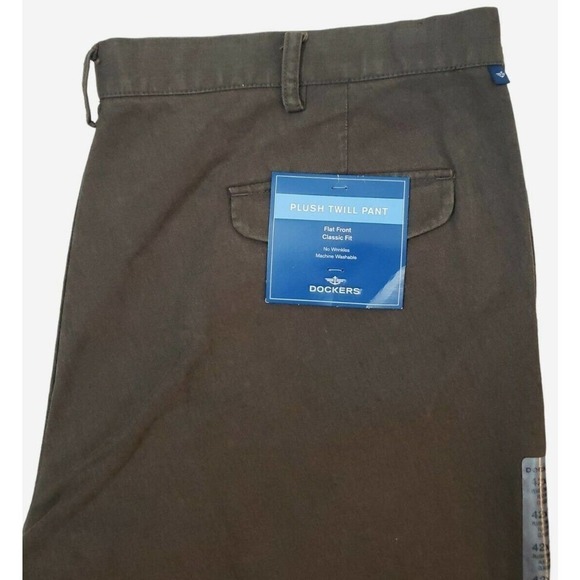 DOCKERS ~Men's 42×30~ Plush Twill Cotton Chino Pants Classic Fit Flat Front. - Picture 6 of 16